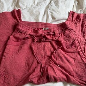Free People Drawstring Lounge Barrel Sweats in Rosewood